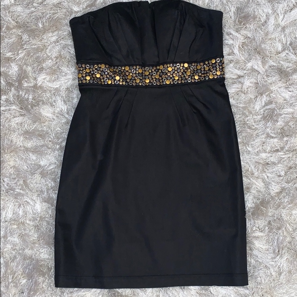 Black dress with gold and silver detailing